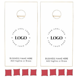 Custom Round Circle Business Logo Minimalist Plain Cornhole Set