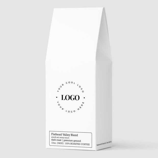 Custom Round Circle Business Logo Minimalist Plain Roasted Coffee (Front)