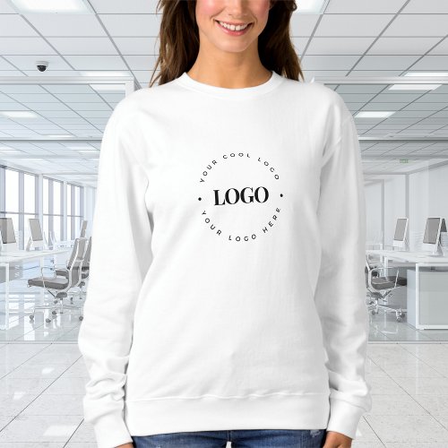 Custom Round Circle Business Logo Minimalist Plain Sweatshirt