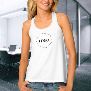 Custom Round Circle Business Logo Minimalist Plain Tank Top