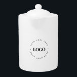 Custom Round Circle Business Logo Minimalist Plain Teapot<br><div class="desc">Promote your business with this cool teapot,  featuring custom logo template! Easily add your own logo by clicking on the "personalize" option.</div>