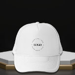 Custom Round Circle Business Logo Minimalist Plain Trucker Hat<br><div class="desc">Promote your business with this cool trucker hat,  featuring custom logo template! Easily add your own logo by clicking on the "personalize" option.</div>