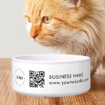 Custom Round Circle Business Logo QR Code Branded Bowl<br><div class="desc">Promote your business with this cool pet bowl,  featuring custom logo template! Easily add your own logo by clicking on the "personalize" option.</div>