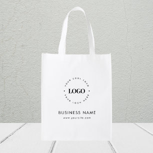 Custom Round Circle Logo & Text Business Company Grocery Bag