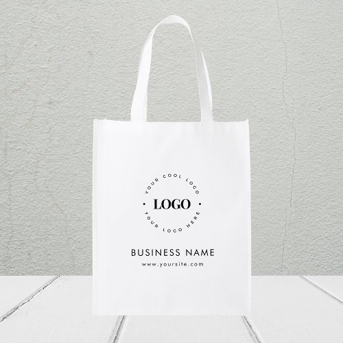 Custom Round Circle Logo  Text Business Company Grocery Bag