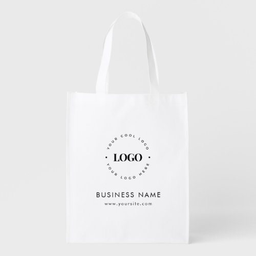 Custom Round Circle Logo  Text Business Company Grocery Bag