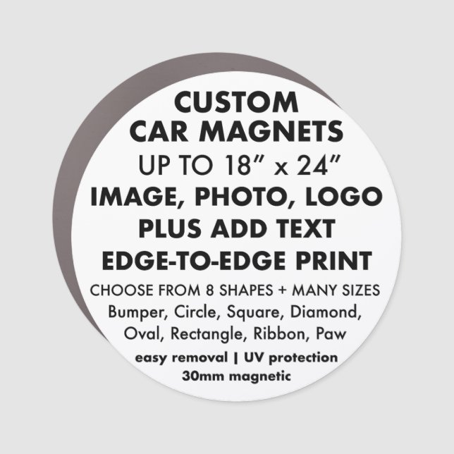 Custom ROUND CIRCLE Shaped CAR MAGNET (Front)