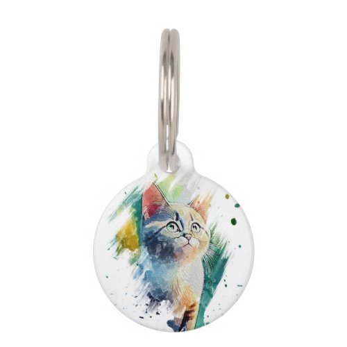 Custom Round Colorful Painting Pet ID Tag