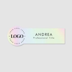Custom Round Company Business Logo Holographic Name Tag