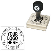 Create Your Own Modern Round Custom Business Logo Rubber Stamp | Zazzle