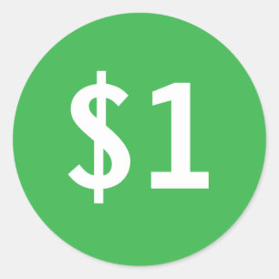 Custom round dollar sale price tag mark stickers