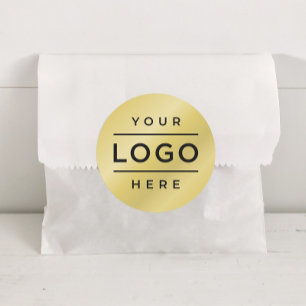 Custom Round Gold Business Logo Promo Classic Round Sticker