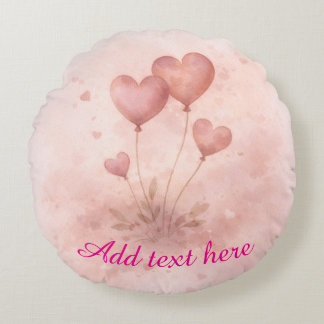 Custom Round Heart Balloon Pillow