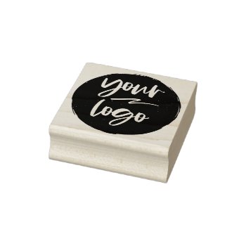 Custom Round Logo Business Design Your Own Company Rubber Stamp by red_dress at Zazzle