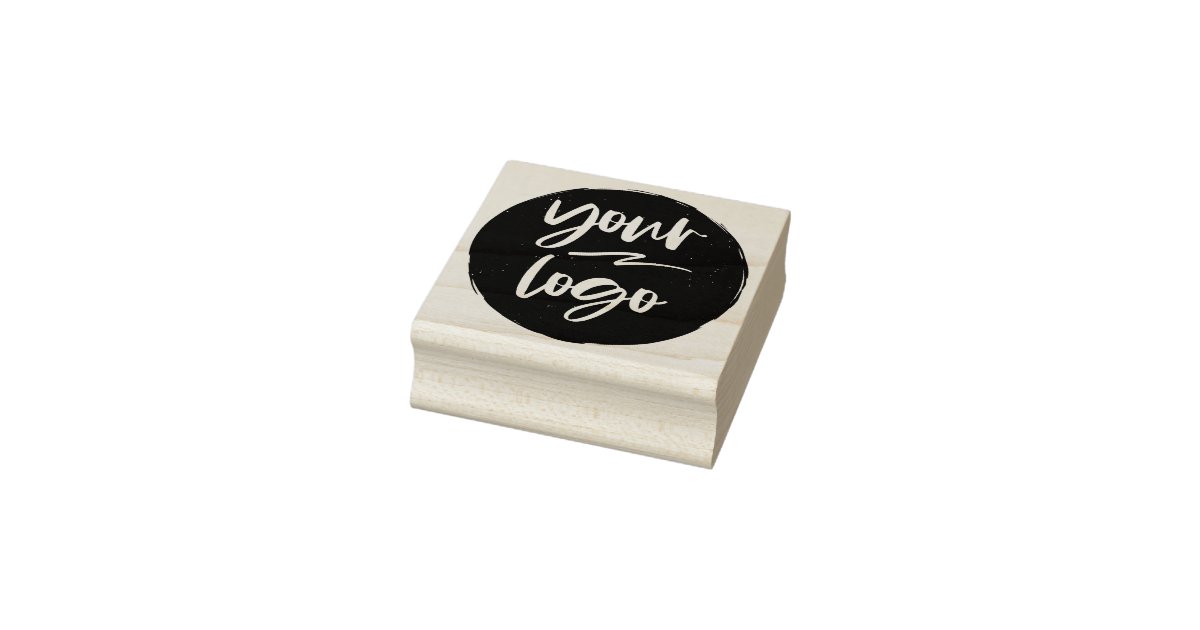 Custom Round Logo Business Design Your Own Company Rubber Stamp | Zazzle