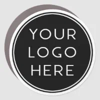 Business service add logo black white gray border car magnet