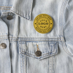Custom Round Logo Text Classic Style Button Badge
