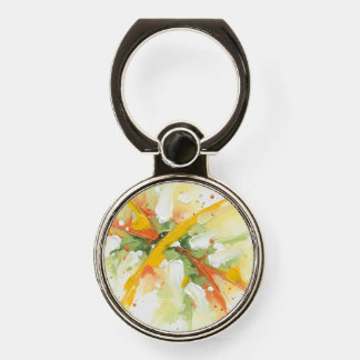 Custom Round Metal Keychain with Abstract Design Phone Ring Stand