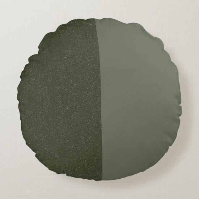 Custom Round Moss Green Pillow – Matte + Texture (Front)
