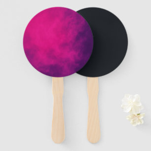 Custom Round Paddle Fan – Neon Pink & Black