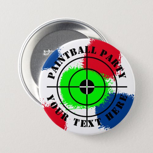 Custom round paintball Birthday party buttons
