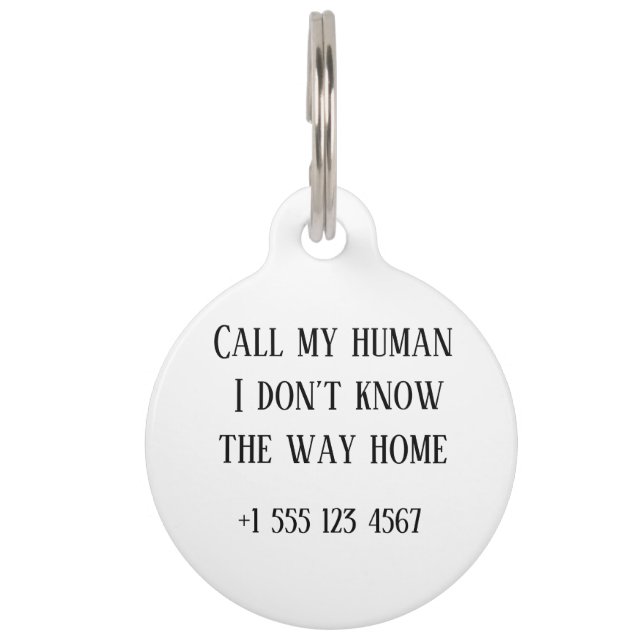 Custom Round Pet Tag – Humor & Safety (Front)