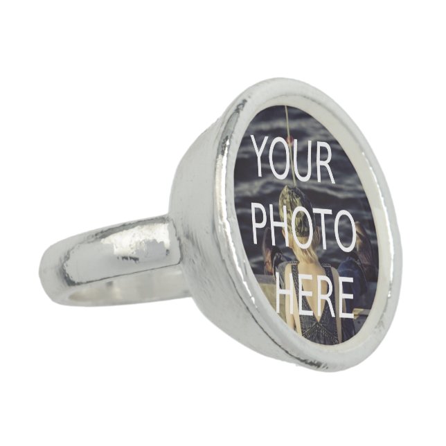 Custom Round Photo Keepsake Ring (Side)