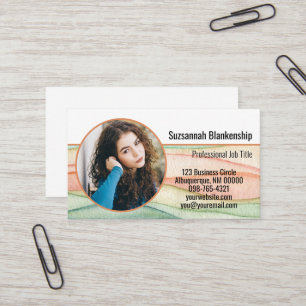 Custom Round Photo Small Business Colorful Card