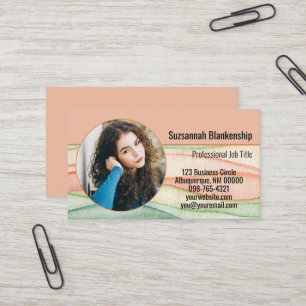 Custom Round Photo Small Business Colorful Card