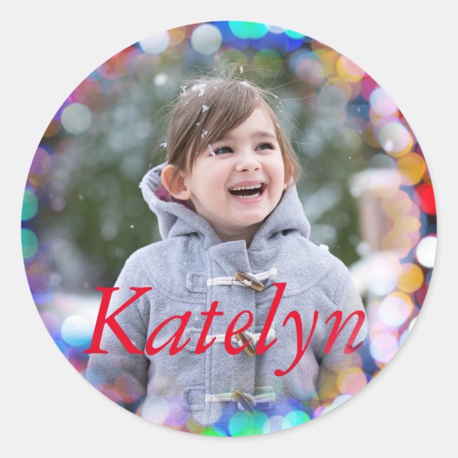 Custom Round photo Sticker (Front)
