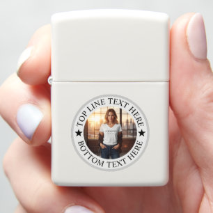 Custom Round Photo Text Circle Mark Gift Zippo Lighter