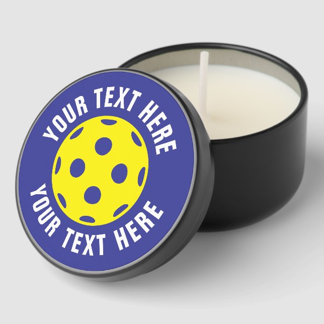 Custom round pickleball mini candle party favor favors (Corner)