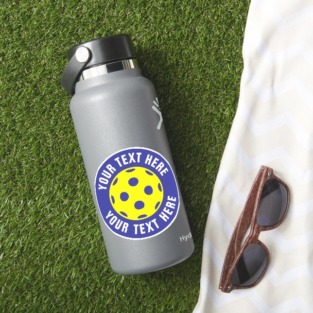 Custom round pickleball vinyl stickers (HydroFlask Insitu)