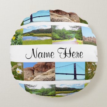 Custom Round Pillow (add Your Own Photo/text) by DesignsByEJ at Zazzle