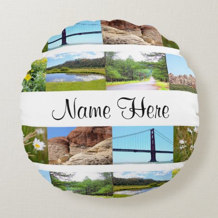 Custom Round Pillow (add Your Own Photo/text)