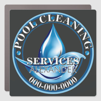 Custom Round Pool Cleaning water splash Car Magnet