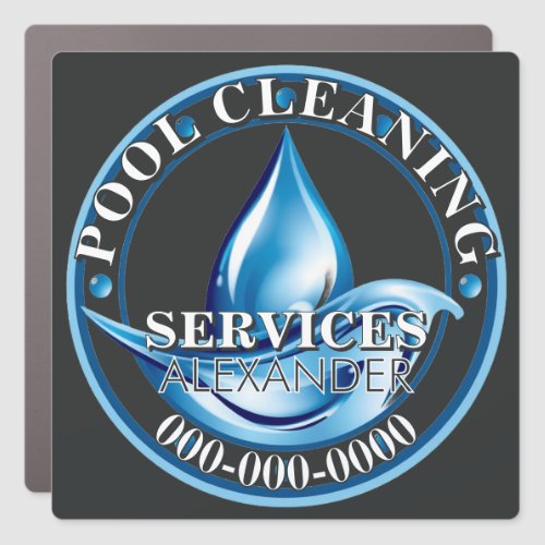 Custom Round Pool Cleaning water splash Car Magnet