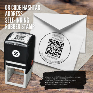 Custom Round QR Code Self-Inking Rubber Stamp