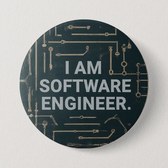 Custom Round Software Engineer-Designed Button (Front)