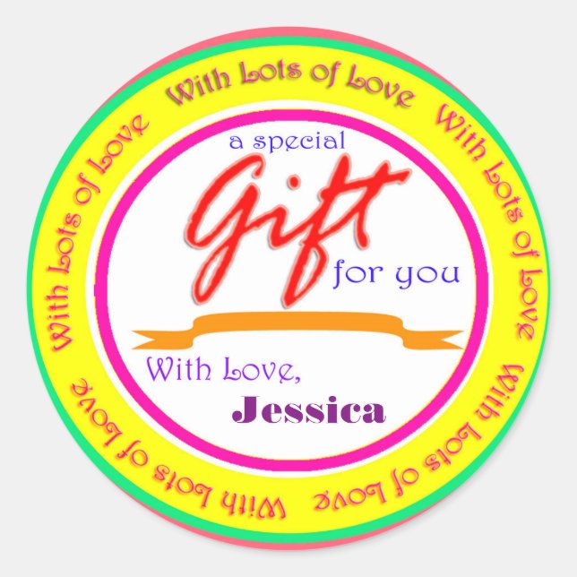Custom Round Stickers for Gift Tag Labels (Front)