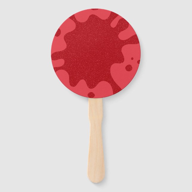 Custom Round Tomato Red Splash Fans (Set of 10) (Front)