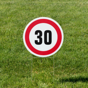 Custom round traffic speed sign icon 30 mph