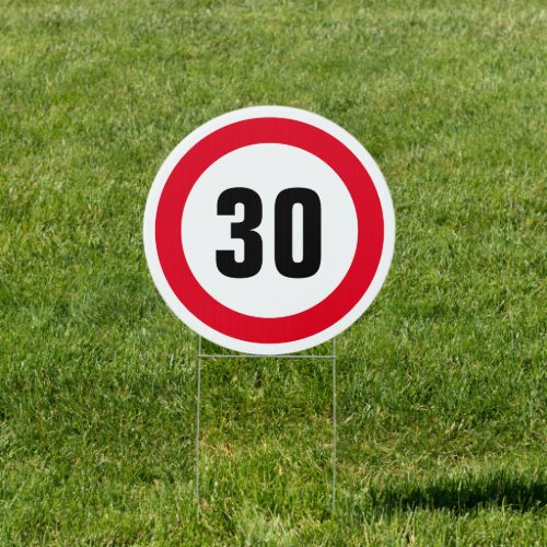 Custom round traffic speed sign icon 30 mph