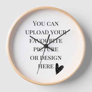 custom Round Wall Clock with Wooden frame