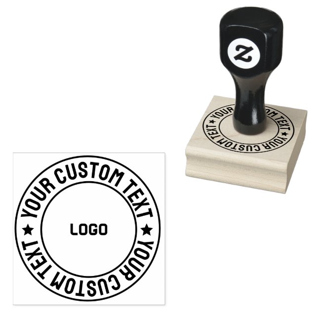 Custom Round Wood Stamp – Personalized Name, Logo (Stamped)