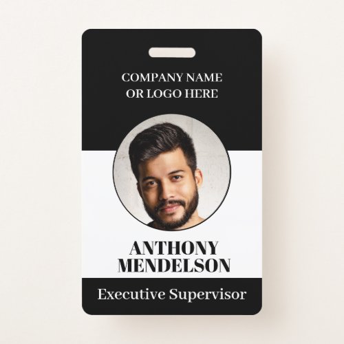 Custom rounded staff photo ID tag barcode Badge