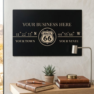 Custom Route 66 Business Coordinates Metal Print