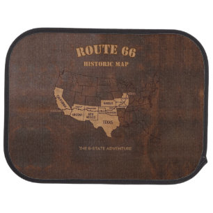 Custom Route 66 Centennial Map Car Floor Mat