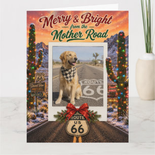 Custom Route 66 Christmas Photo Greetings Card