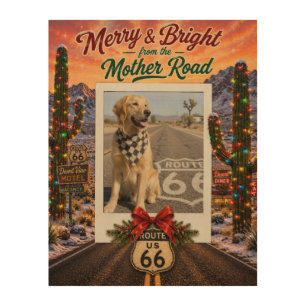 Custom Route 66 Holiday Photo Display Wood Wall Art